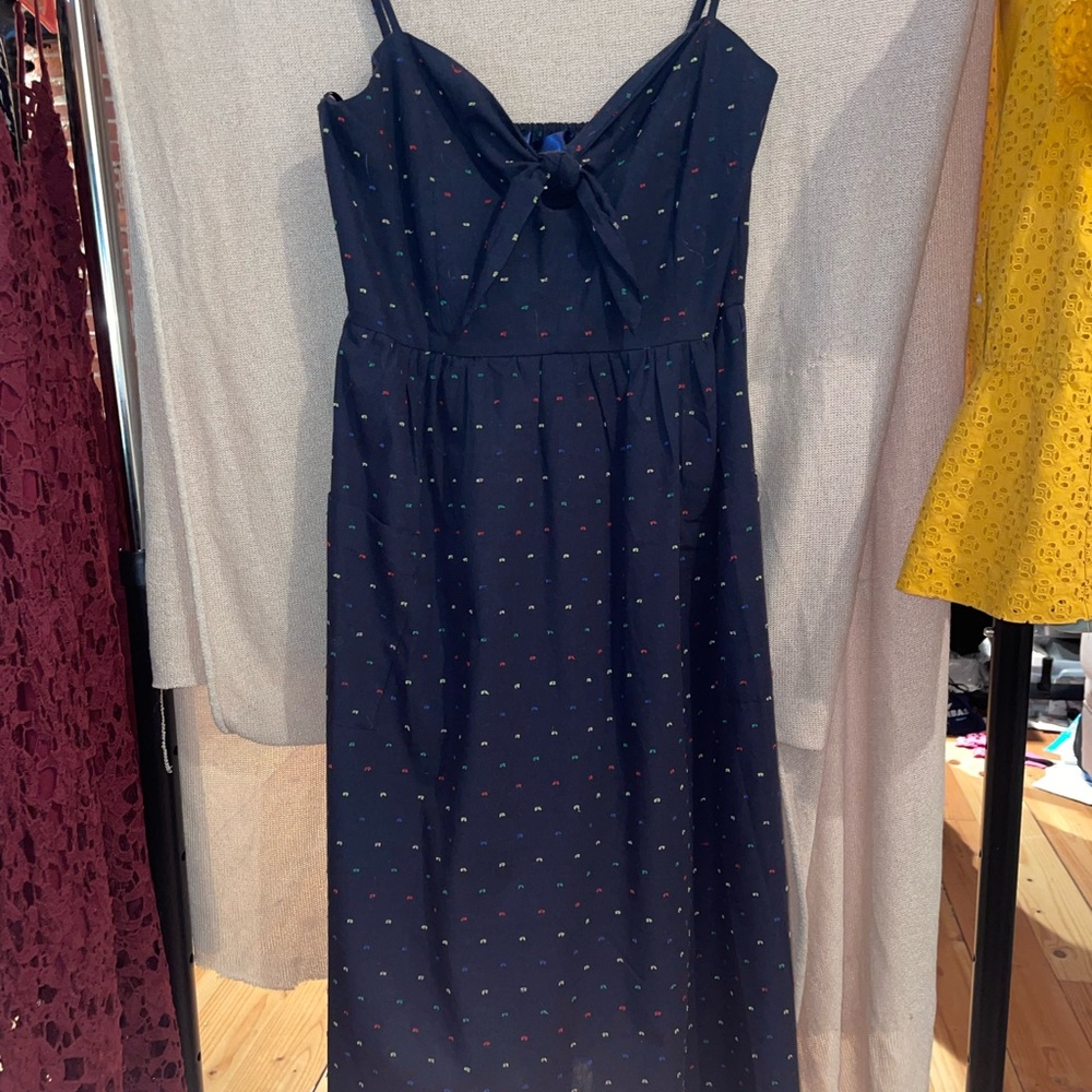 Francesca's Collections Blue Midi Sundress Spaghetti Strap Casual